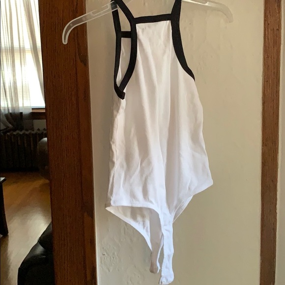 HALTER RIB BODYSUIT WHITE - Picture 2 of 2